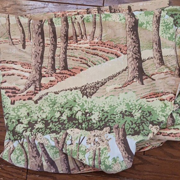 Vtg Lady Pepperell Trees Pattern Forest Nature Twin Size Fitted sheet - Picture 4 of 4